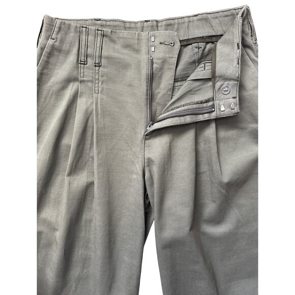 Chico’s Sample Pleated Twill Wide Leg Ankle Trousers Olive Size 8 - Picture 10 of 10